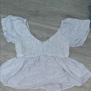 Hollister Striped Puff Sleeve Blouse